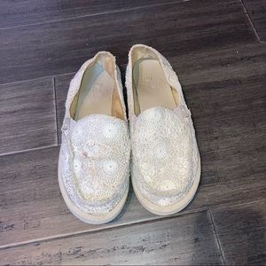 Donna Crochet White lace Sanuks